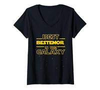Womens Best Bestemor in The Galaxy | Grandma Norwegian Funny Gifts V-Neck T-Shirt