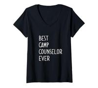 Womens Best Camp Counselor Ever T-Shirt Summer Camp Shirts V-Neck T-Shirt