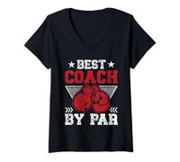 Women's Best Coach By Par Vintage Boxer Athletes Boxing Coach V-Neck T-Shirt