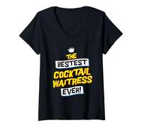 Women's Best Cocktail Waitress, Funny Job Occupation V-Neck T-Shirt