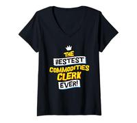 Women's Best Commodities Clerk, Funny Commodity Job Occupation V-Neck T-Shirt