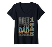 Women's Best dad in The World Dad Since 1965 Father's Day V-Neck T-Shirt
