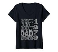 Women's Best dad in the World Dad Since 1978 Father's Day V-Neck T-Shirt