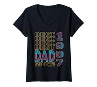 Women's Best dad in the World Dad Since 1997 Father's Day V-Neck T-Shirt
