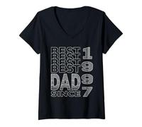 Women's Best dad in the World Dad Since 1997 Father's Day V-Neck T-Shirt