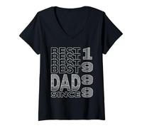 Women's Best dad in the World Dad Since 1999 Father's Day V-Neck T-Shirt