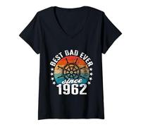 Women's Best dad in The World - no Joke - Best dad Since 1962 V-Neck T-Shirt