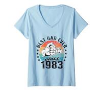 Women's Best dad in the World - no Joke - dad Since 1983 V-Neck T-Shirt