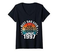 Women's Best dad in the World - no Joke - dad Since 1997 V-Neck T-Shirt