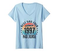 Women's Best dad in The World - no Joke - dad Since 1997 V-Neck T-Shirt