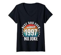 Women's Best dad in the World - no Joke - dad Since 1997 V-Neck T-Shirt