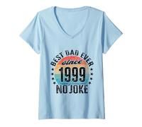 Women's Best dad in the World - no Joke - dad Since 1999 V-Neck T-Shirt