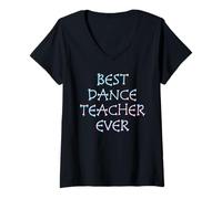 Womens Best Dance Teacher Ever Dancing Dancer Vintage Dance Coach V-Neck T-Shirt