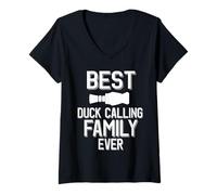 Women's Best Duck Calling Family Ever Duck Hunter V-Neck T-Shirt