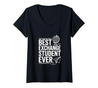 Women's Best Exchange Student Ever Funny for Study Abroad V-Neck T-Shirt