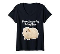 Womens Best Guinea Pig Mom Ever - Abyssinian Guinea Pigs V-Neck T-Shirt