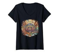Women's Best Leathercraft Dad Leatherworker Tooling Art V-Neck T-Shirt