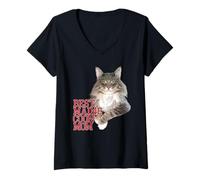 Womens Best Maine Coon Mom Funny Cat T-Shirt V-Neck T-Shirt
