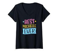 Women's Best Michelle Ever Matching Personalized First Name V-Neck T-Shirt