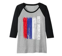 Womens Best Mom Ever Russian Mother Russia Flag Raglan Baseball Tee