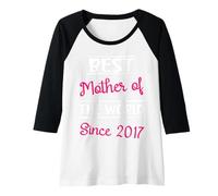 Womens Best Mother of the World Since 2017 Cool Mom Mothers Day Raglan Baseball Tee