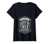 Womens Best of 1973 Birthday Limited Edition Legends Born in 1973 V-Neck T-Shirt