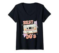 Womens Best of 90s Mixtape Nostalgia Cassette Vintage Aesthetic V-Neck T-Shirt