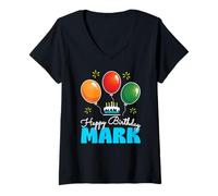 Womens Best Personalized Birthday Present for a Friend Named Mark V-Neck T-Shirt