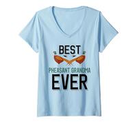 Women's Best Pheasant Grandma Ever Pheasant Family V-Neck T-Shirt