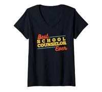 Womens Best School Counselor Ever Guidance Psychologist Teacher V-Neck T-Shirt