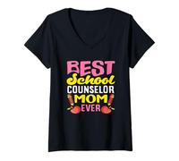 Womens Best School Counselor Mom Ever Appreciation V-Neck T-Shirt