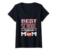Womens Best School Counselor Mom Ever Dedicated V-Neck T-Shirt