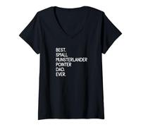 Womens Best Small Munsterlander Pointer Dad Ever V-Neck T-Shirt