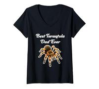 Womens Best Tarantula Dad Ever - Mexican Red Knee Tarantulas V-Neck T-Shirt