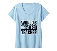 Women's Best Teacher World's Greatest Teacher V-Neck T-Shirt
