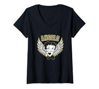 Women's Betty Boop Angels Wings V-Neck T-Shirt