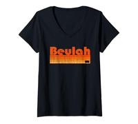 Womens Beulah, North Dakota Retro 80s Style V-Neck T-Shirt