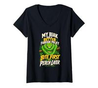 Women's Biak Tree Python Bite First Perch Later Snake V-Neck T-Shirt