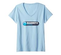 Womens Biarritz Logo Emblem - Biarritz Basque Country France V-Neck T-Shirt
