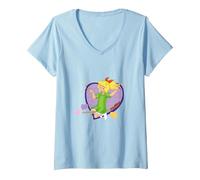 Women's Bibi Blocksberg Heart V-Neck T-Shirt, Baby Blue, Small
