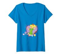Women's Bibi Blocksberg Heart V-Neck T-Shirt, Sapphire Blue, Medium