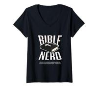 Womens Bible Nerd Christian Theology Student Holy Spirit Jesus God V-Neck T-Shirt