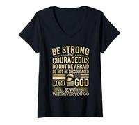 Womens Bible Verse Joshua 1:19 Inspirational Scripture Christian V-Neck T-Shirt
