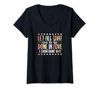 Women's Bible Verse Let All Be Done in Love Occupational Therapist V-Neck T-Shirt