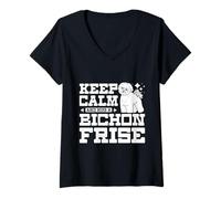 Women's Bichon Frise Dog Owner Cute Bichon Frise Lover V-Neck T-Shirt