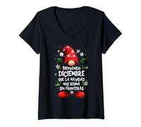 Womens Bienvenido Diciembre: Que La Navidad Nos Reúna V-Neck T-Shirt