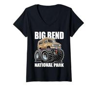 Women's Big Bend National Park Offroad 4x4 Pick-up Truck Design V-Neck T-Shirt