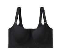 Womens Big Breast Full Back Coverage Bras Plus Size Hide Back Side Fat Vest Sports Bra Corset Top For Female (Color : Black, Size : 80/36C)