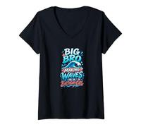 Women's Big Bro Making Waves for the Birthday Girl V-Neck T-Shirt