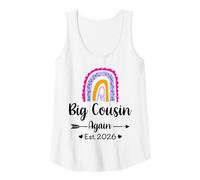 Womens Big Cousin Again 2026 Rainbow Floral Family Heart Tank Top